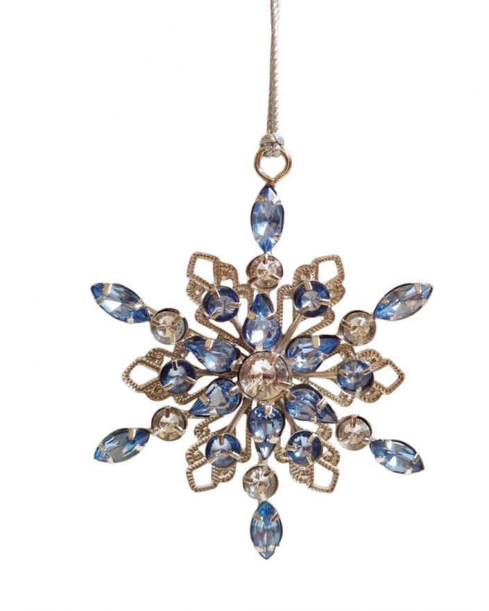 OZDOBA ŚWIĄTECZNA - ZAWIESZKA BOMBKA - GWIAZDKA ŚNIEŻKA model III