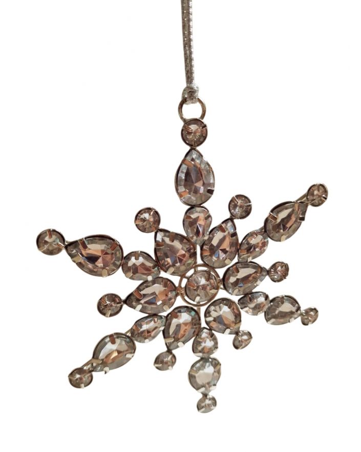 OZDOBA ŚWIĄTECZNA - ZAWIESZKA BOMBKA - GWIAZDKA ŚNIEŻKA model IX