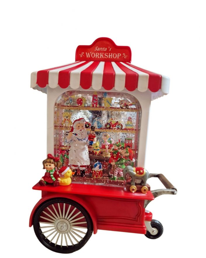 OZDOBA ŚWIĄTECZNA - SZKLANA KULA Z POZYTYWKĄ - MIKOŁAJ W SKLPIE ZE SŁODYCZAMI