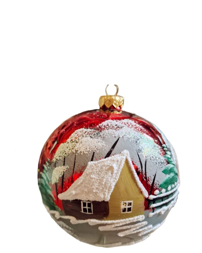 OZDOBA ŚWIĄTECZNA - DUŻA BOMBKA 120 mm PEJZAŻ model Va