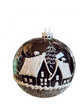 OZDOBA ŚWIĄTECZNA - DUŻA BOMBKA 120 mm PEJZAŻ model XXVIIIa