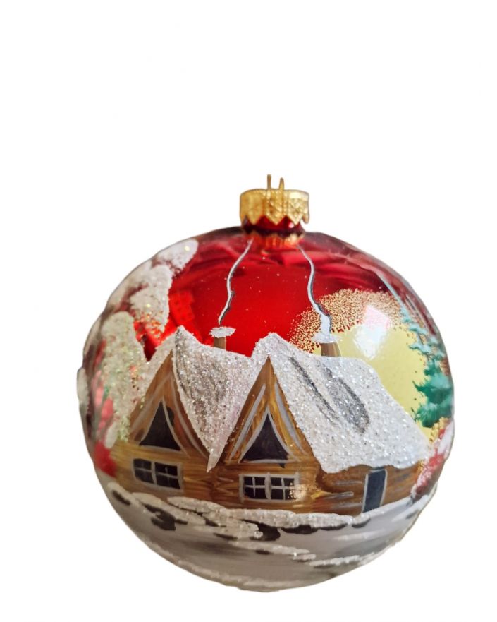 OZDOBA ŚWIĄTECZNA - DUŻA BOMBKA 120 mm PEJZAŻ model Vb