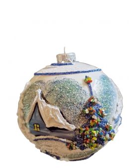 OZDOBA ŚWIĄTECZNA - DUŻA BOMBKA 120 mm PEJZAŻ model XXIX