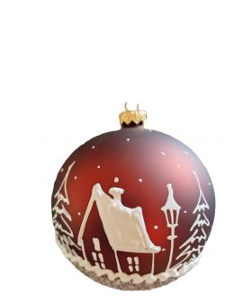 OZDOBA ŚWIĄTECZNA - DUŻA BOMBKA 120 mm PEJZAŻ model XXX
