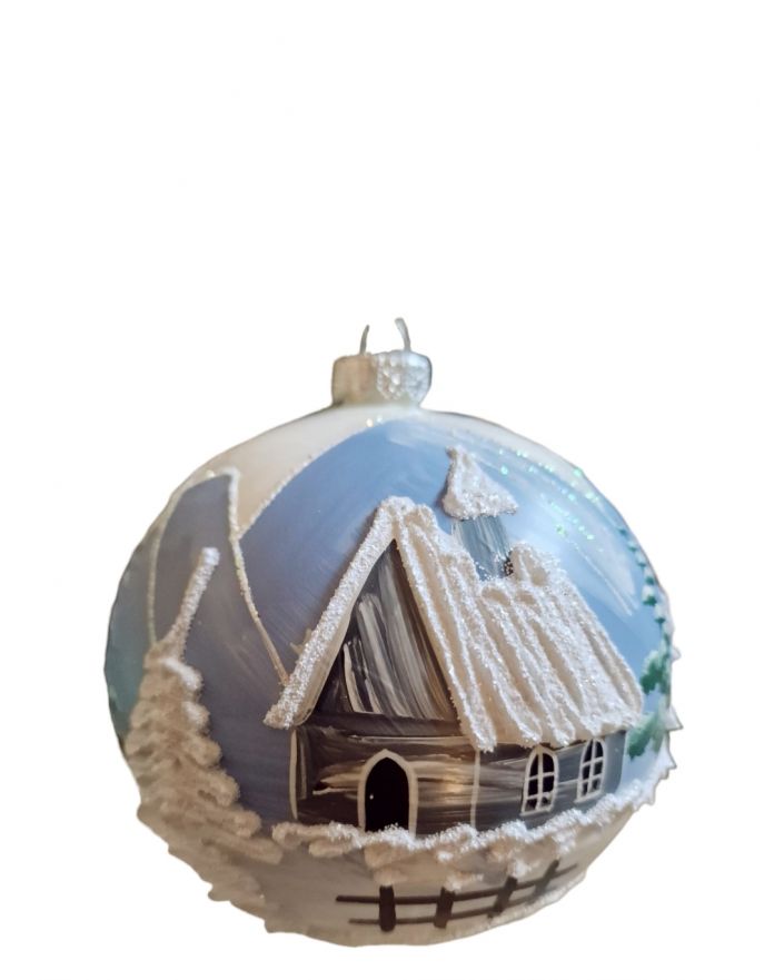 OZDOBA ŚWIĄTECZNA - DUŻA BOMBKA 120 mm PEJZAŻ model XXVa