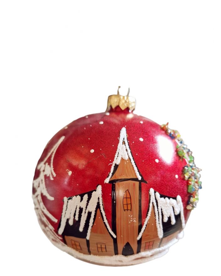 OZDOBA ŚWIĄTECZNA - DUŻA BOMBKA 120 mm PEJZAŻ model VIIIb
