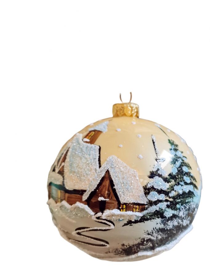 OZDOBA ŚWIĄTECZNA - DUŻA BOMBKA 120 mm PEJZAŻ model IVa