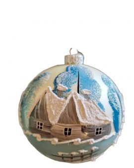 OZDOBA ŚWIĄTECZNA - DUŻA BOMBKA 120 mm PEJZAŻ model XXVb