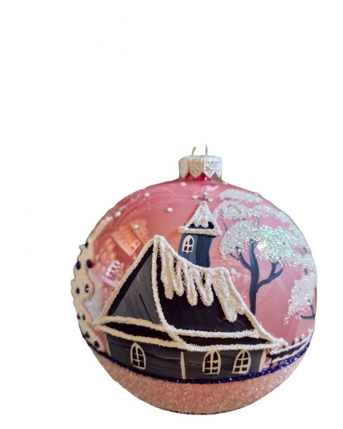 OZDOBA ŚWIĄTECZNA - DUŻA BOMBKA 120 mm PEJZAŻ model XXXI