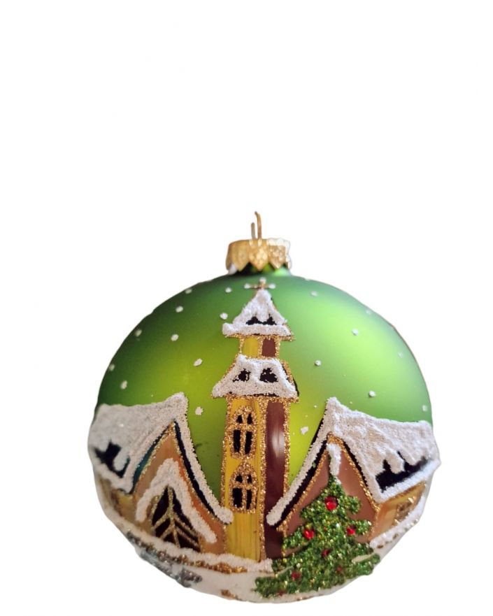OZDOBA ŚWIĄTECZNA - DUŻA BOMBKA 120 mm PEJZAŻ model Ia