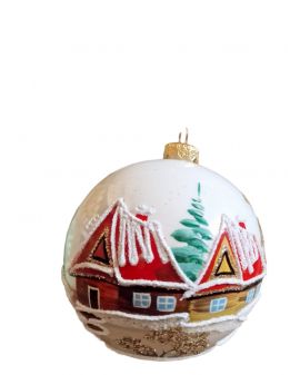OZDOBA ŚWIĄTECZNA - DUŻA BOMBKA 120 mm PEJZAŻ model XXXII