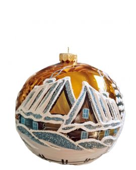 OZDOBA ŚWIĄTECZNA - DUŻA BOMBKA 150 mm PEJZAŻ model XXa