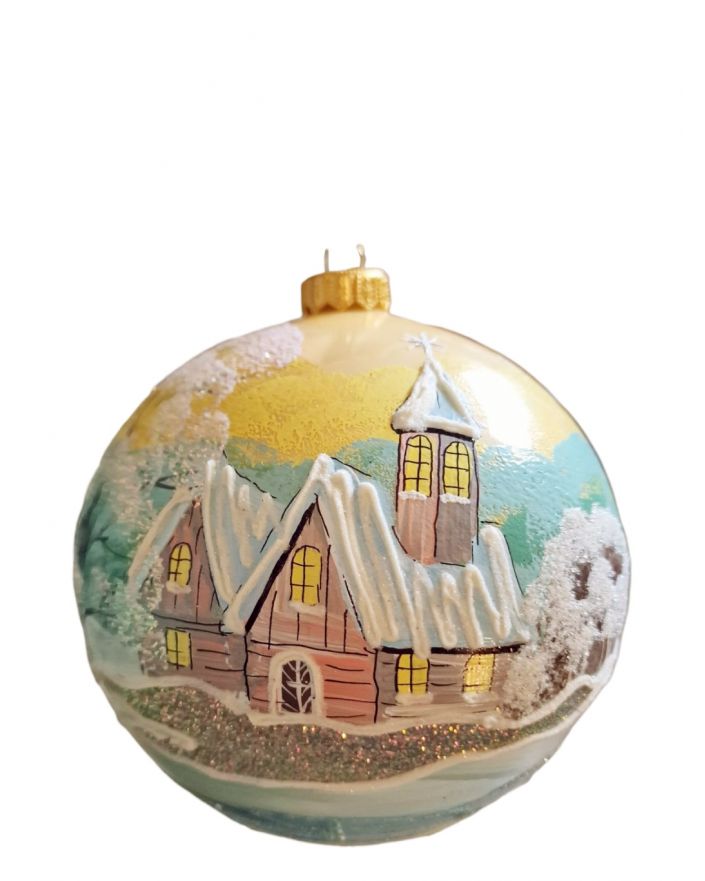 OZDOBA ŚWIĄTECZNA - DUŻA BOMBKA 150 mm PEJZAŻ model IIIc
