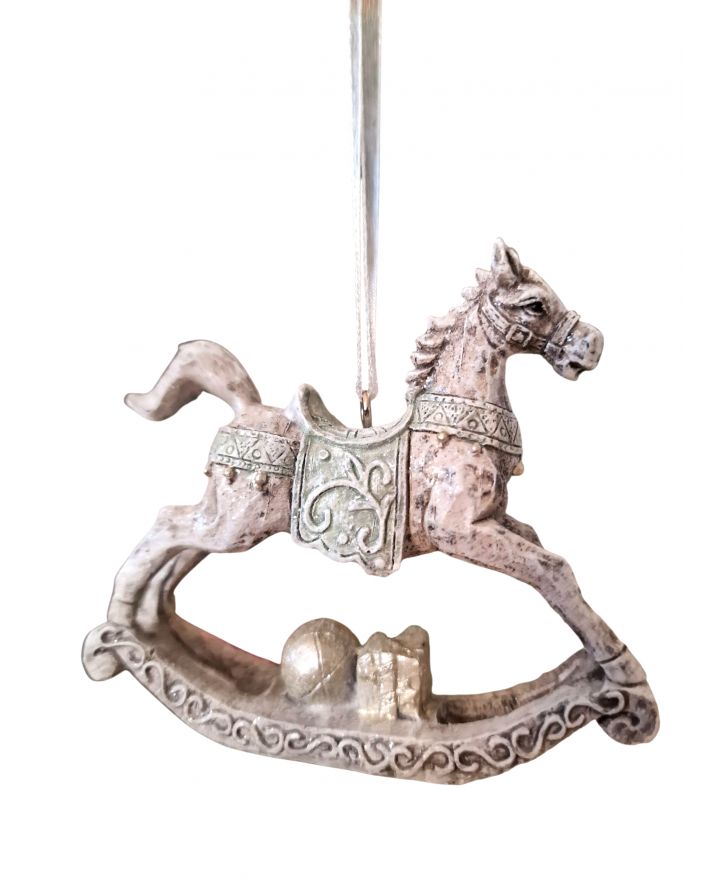 OZDOBA ŚWIĄTECZNA - ZAWIESZKA BOMBKA - KOŃ NA BIEGUNACH model VII