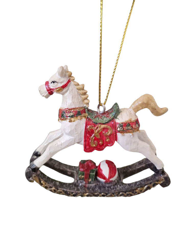 OZDOBA ŚWIĄTECZNA - ZAWIESZKA BOMBKA - KOŃ NA BIEGUNACH model VIa