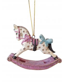 OZDOBA ŚWIĄTECZNA - ZAWIESZKA BOMBKA - KOŃ NA BIEGUNACH model VIII