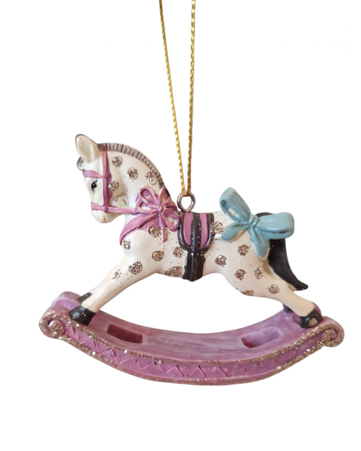 OZDOBA ŚWIĄTECZNA - ZAWIESZKA BOMBKA - KOŃ NA BIEGUNACH model VIII