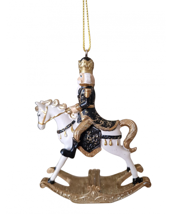 OZDOBA ŚWIĄTECZNA - ZAWIESZKA BOMBKA - KOŃ NA BIEGUNACH model IX
