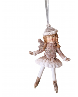 OZDOBA ŚWIĄTECZNA - ZAWIESZKA BOMBKA - DZIEWCZYNKA NA ŁYŻWACH model I