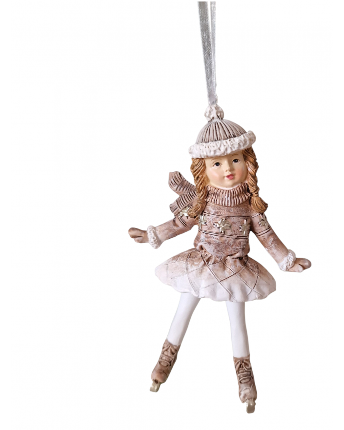 OZDOBA ŚWIĄTECZNA - ZAWIESZKA BOMBKA - DZIEWCZYNKA NA ŁYŻWACH model I