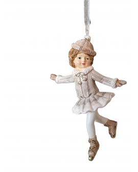 OZDOBA ŚWIĄTECZNA - ZAWIESZKA BOMBKA - DZIEWCZYNKA NA ŁYŻWACH model II