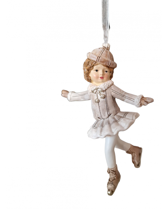 OZDOBA ŚWIĄTECZNA - ZAWIESZKA BOMBKA - DZIEWCZYNKA NA ŁYŻWACH model II