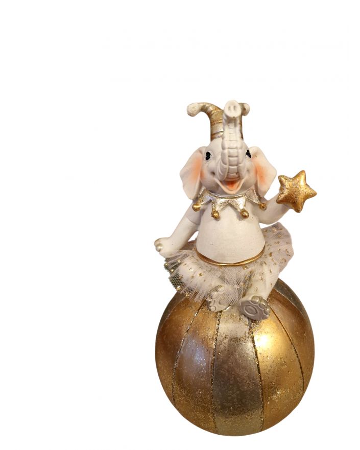 OZDOBA ŚWIĄTECZNA - CYRKOWY SŁOŃ NA PIŁCE skarbonka