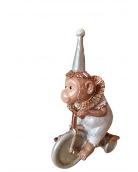 OZDOBA ŚWIĄTECZNA - MAŁPA MAŁPKA NA ROWERZE