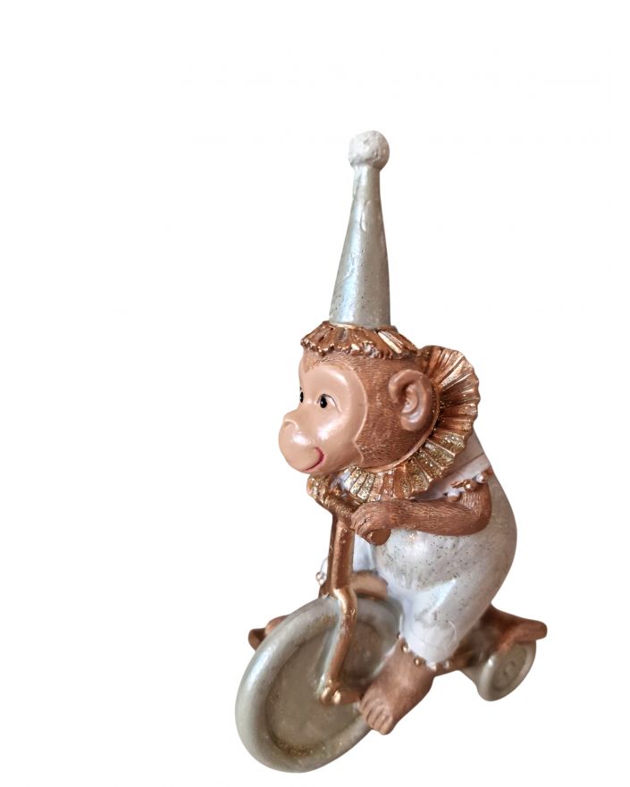 OZDOBA ŚWIĄTECZNA - MAŁPA MAŁPKA NA ROWERZE