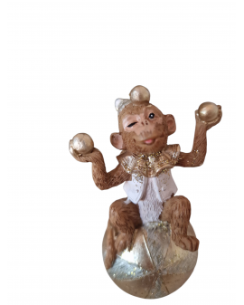 OZDOBA ŚWIĄTECZNA - MAŁPA MAŁPKA CYRKOWA NA PIŁCE