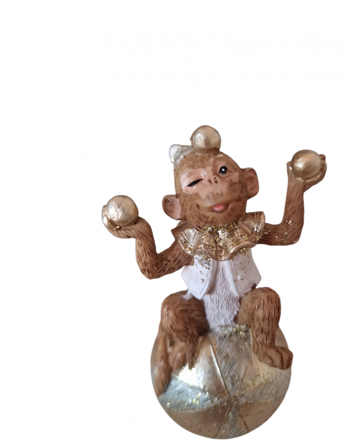 OZDOBA ŚWIĄTECZNA - MAŁPA MAŁPKA CYRKOWA NA PIŁCE