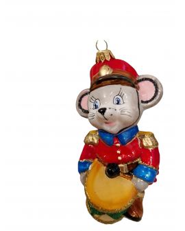 OZDOBA ŚWIĄTECZNA - ZAWIESZKA BOMBKA MYSZ MYSZKA Z BĘBENKIEM