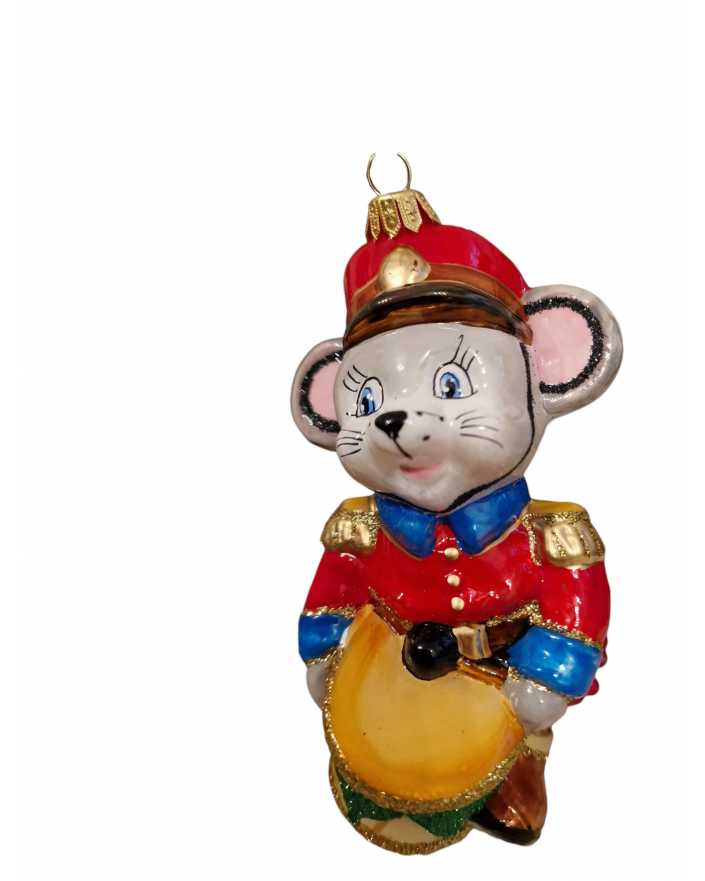 OZDOBA ŚWIĄTECZNA - ZAWIESZKA BOMBKA MYSZ MYSZKA Z BĘBENKIEM