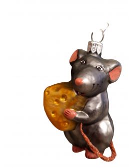 OZDOBA ŚWIĄTECZNA - ZAWIESZKA BOMBKA - MYSZ MYSZKA Z SEREM model III