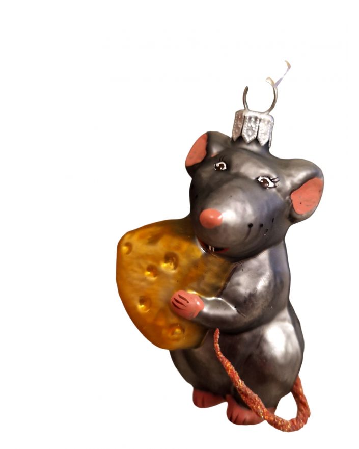 OZDOBA ŚWIĄTECZNA - ZAWIESZKA BOMBKA - MYSZ MYSZKA Z SEREM model III