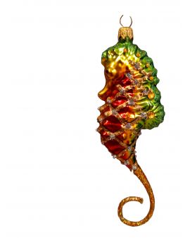 OZDOBA ŚWIĄTECZNA - ZAWIESZKA BOMBKA ZIELONY KONIK MORSKI model II