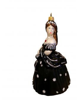 OZDOBA ŚWIĄTECZNA - ZAWIESZKA BOMBKA KSIĘŻNICZKA SISI czarna