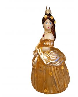 OZDOBA ŚWIĄTECZNA - ZAWIESZKA BOMBKA KSIĘŻNICZKA SISI złota