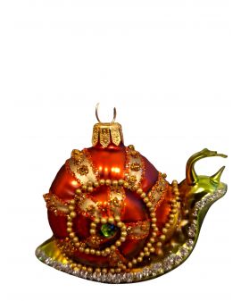 OZDOBA ŚWIĄTECZNA - ZAWIESZKA BOMBKA ŚLIMAK Z KAMIENIAMI