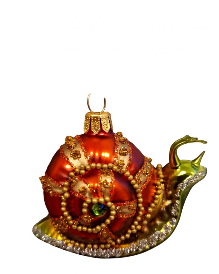 OZDOBA ŚWIĄTECZNA - ZAWIESZKA BOMBKA ŚLIMAK Z KAMIENIAMI