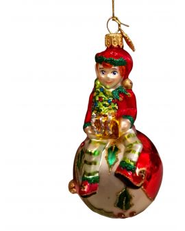 OZDOBA ŚWIĄTECZNA - ZAWIESZKA BOMBKA ELF NA BOMBCE HURAS FAMILY