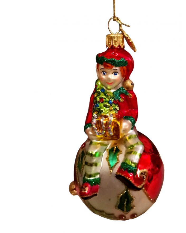 OZDOBA ŚWIĄTECZNA - ZAWIESZKA BOMBKA ELF NA BOMBCE HURAS FAMILY