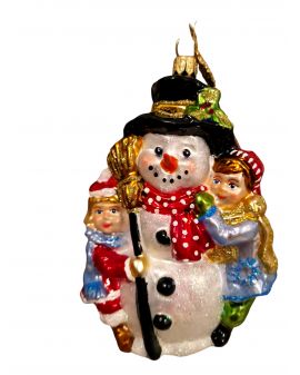 OZDOBA ŚWIĄTECZNA - ZAWIESZKA BOMBKA BAŁWAN Z DZIEĆMI HURAS FAMILY