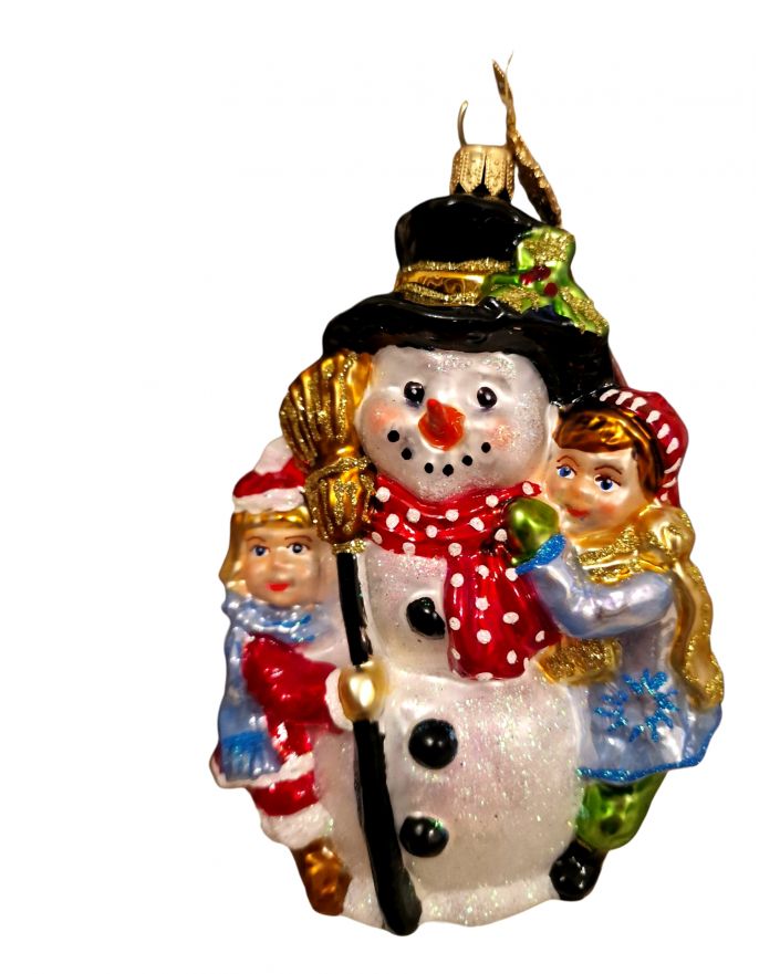 OZDOBA ŚWIĄTECZNA - ZAWIESZKA BOMBKA BAŁWAN Z DZIEĆMI HURAS FAMILY