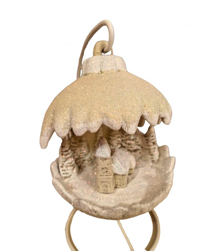 OZDOBA ŚWIĄTECZNA - KULA SCENKA BOŻONARODZENIOWA LED ecru model B