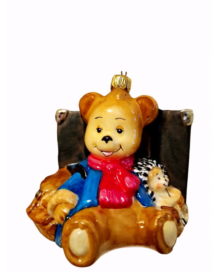 OZDOBA ŚWIĄTECZNA - ZAWIESZKA BOMBKA - MIŚ I JEŻ Z WALIZKĄ - Komozja