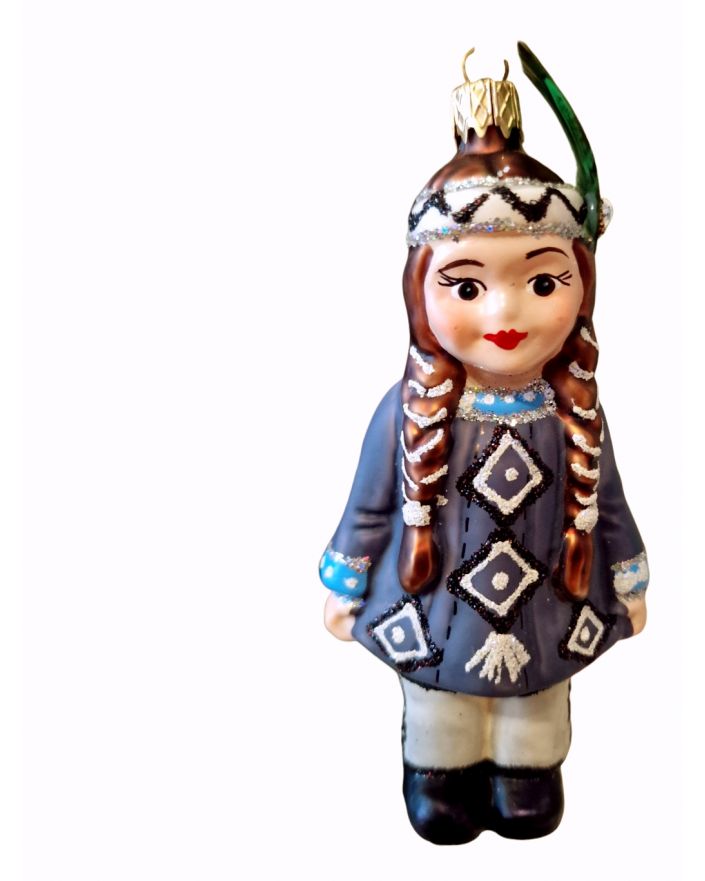 OZDOBA ŚWIĄTECZNA - ZAWIESZKA BOMBKA DZIECI ŚWIATA - INDIANKA