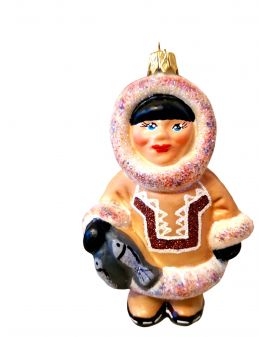 OZDOBA ŚWIĄTECZNA - ZAWIESZKA BOMBKA DZIECI ŚWIATA - ESKIMOS