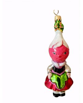 OZDOBA ŚWIĄTECZNA - ZAWIESZKA BOMBKA - PANI RZODKIEWKA