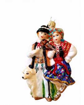 OZDOBA ŚWIĄTECZNA - ZAWIESZKA BOMBKA - PARA GÓRALSKA model IIa